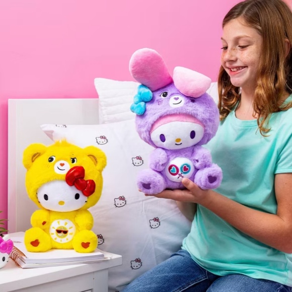 Care Bears x Hello Kitty Plush 2 Pack - Hello Kitty as Funshine Bear & My Melody - Picture 7 of 11
